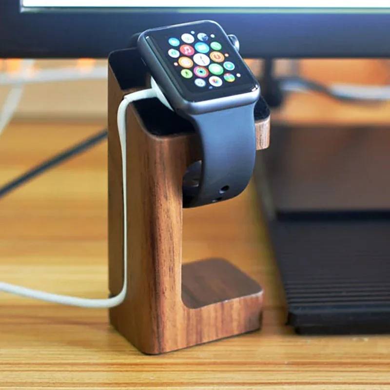 Smartwatch Watch Accessories - 나무 애플 워치 충전기 스탠드, 스마트