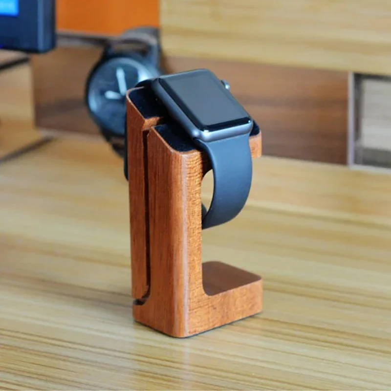 나무 애플 워치 충전기 스탠드, 스마트 워치 데스크탑  - Smartwatch Watch Accessories 리뷰 및 가격