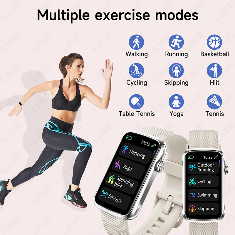 LIGE 패션 여성용 신형 스마트워치 통화 알림 혈중  - Smartwatch Custom 리뷰 및 가격