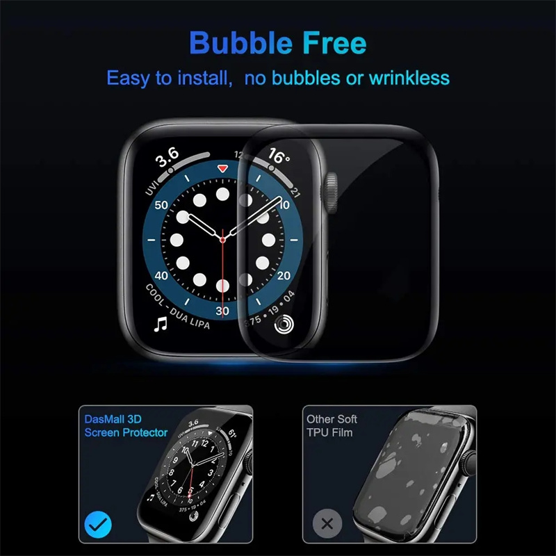 Apple Watch 화면 보호기 용 부드러운 유리 4 - Smartwatch Case 리뷰 및 가격